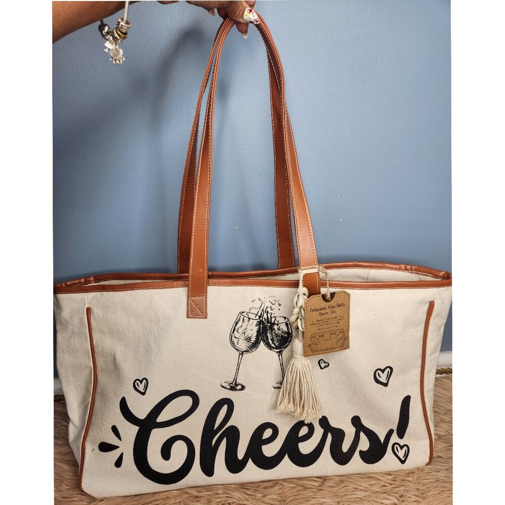 NWT COLLAPSIBLE WINE BOTTLE BEACH TOTE